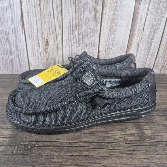 HEY DUDE Wally Stretch Midnight Poly Bunker Slip-On Casual Shoes Men's Sz 13 NWT - Picture 1 of 9